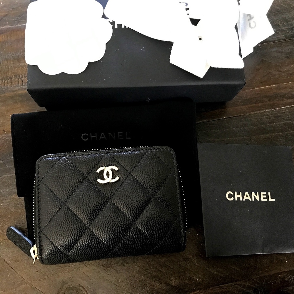 Authentic Chanel card and coin wallet